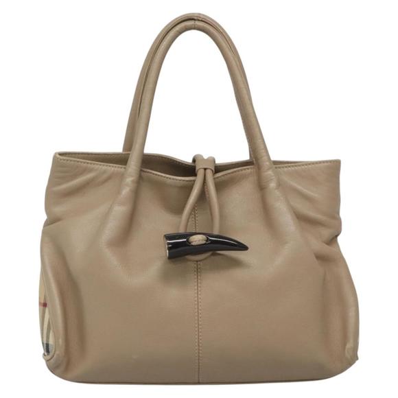 Burberry House Check Beige Leather tote - Picture 1 of 10